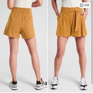 Athleta High Waist Mustard Shorts